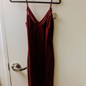 Wine Color Knit Dress